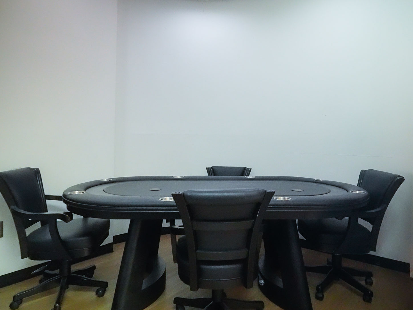 Poker table set up in showroom