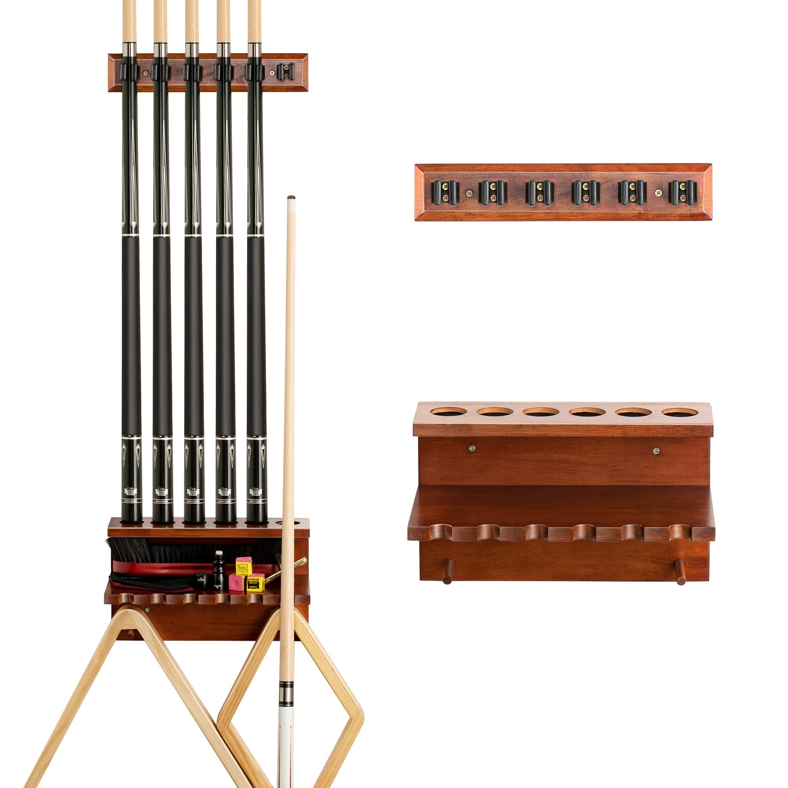 Two Piece Wooden Wall Rack